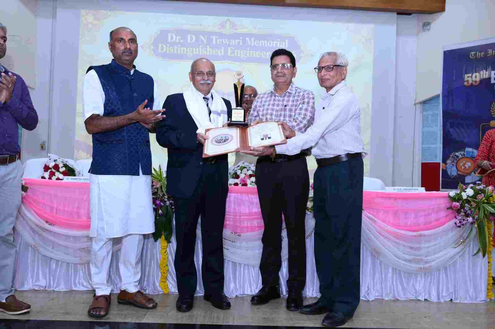 Er. R. N. Mishra, Former CMD, SJVN Ltd., was honoured with the prestigious Dr. D. N. Tewari Memorial Distinguished Engineers Award for his outstanding contributions to engineering. 