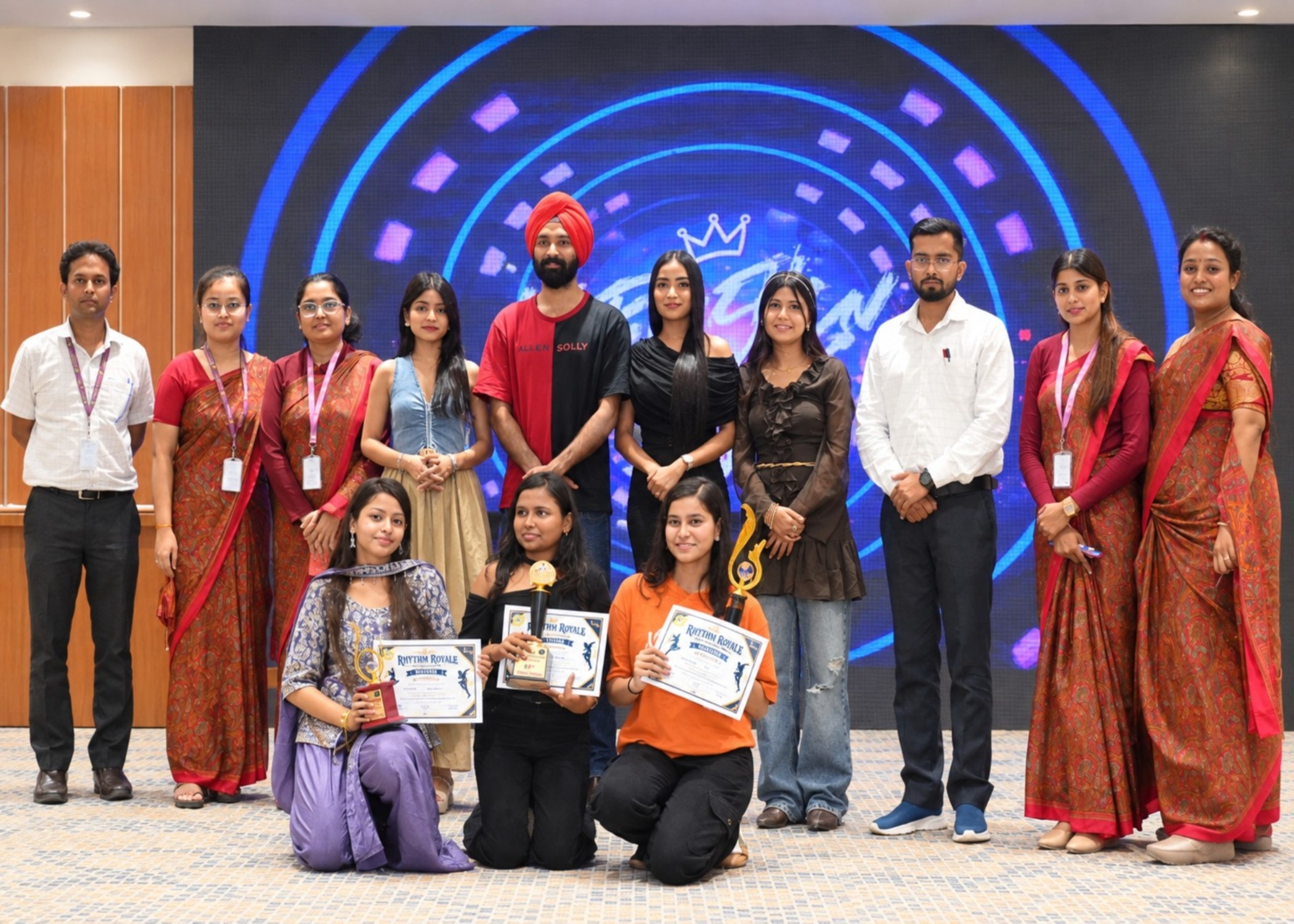 A DANCE COMPEITION RHYTHM ROYAL WAS ORGANISED BY THE UMANG CLUB OF SHAMBHUNATH INSTITUTE OF ENGINEERING AND TECHCNOLOGY where the winners were First Prize - Winner Vaishnavi Rai , Second Prize - Kumkum Kushwaha and Third Prize Akshita Shrivastava.