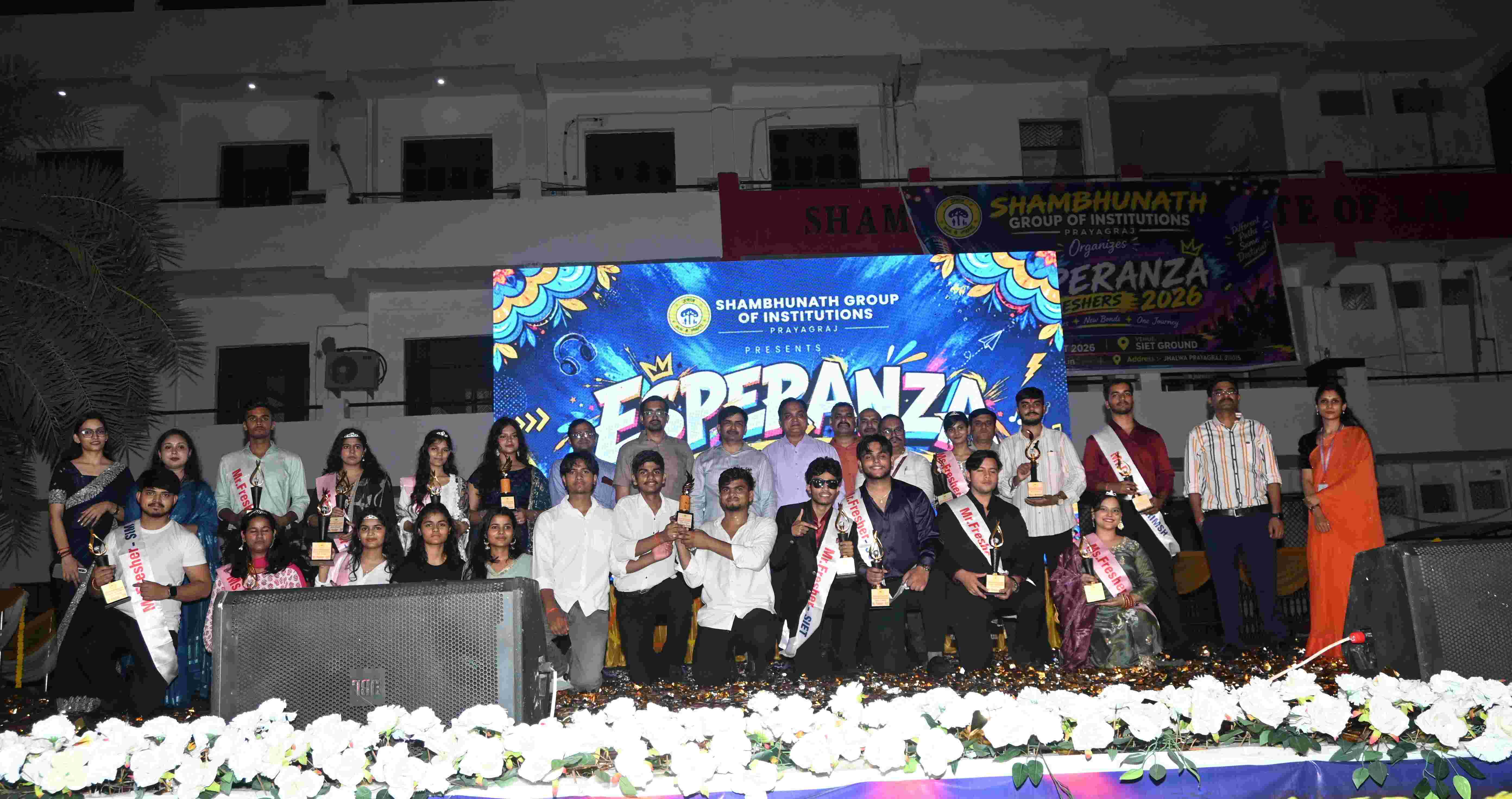 Shambhunath Group of Institutions enthusiastically welcomed the newly admitted students at the fresher party \'Esprenja-2026\'.